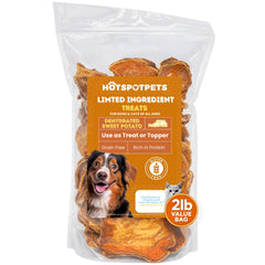 Hotspot Pets batata dulce deshidratada en bolsa de 2 libras, snack natural.