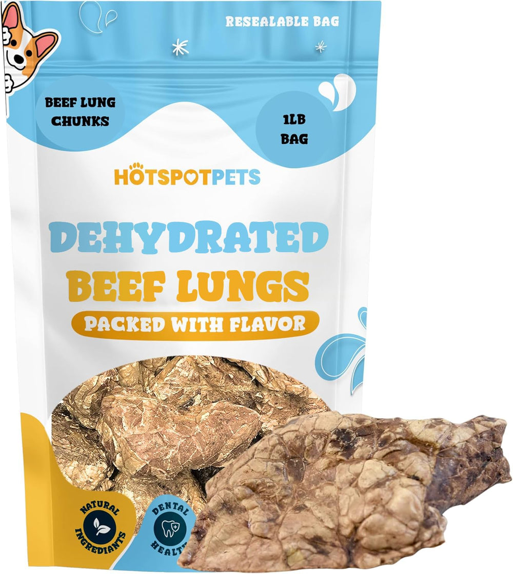 Hotspot Pets Beef Lung Treats, snack de alta proteína para todas las razas.