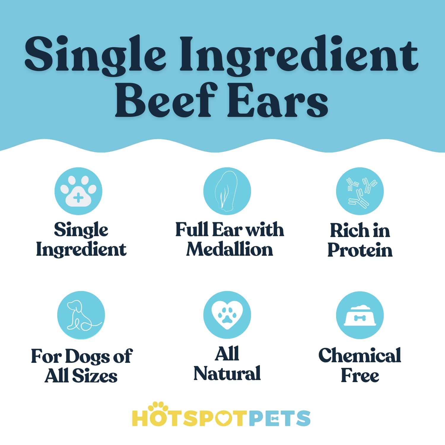 Hotspot Pets orejas de vaca grandes, masticables, ideales para perros activos.