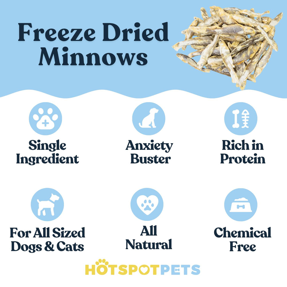 Hotspot Pets pececillos liofilizados, topping para croquetas, potencia sabor natural.