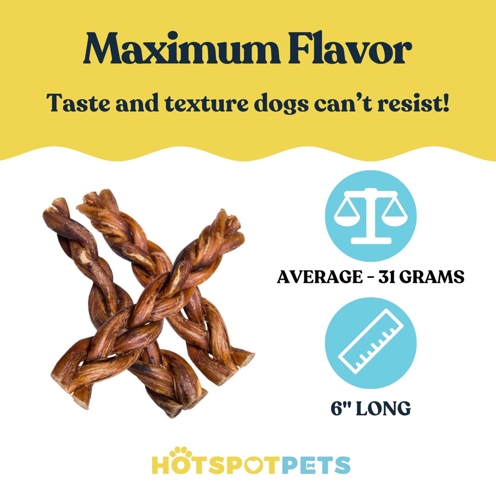 Hotspot Pets bully sticks 100% res natural, proveniente de Sudamérica.