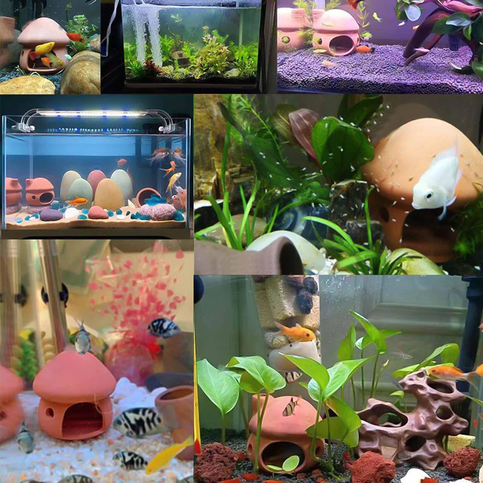 HouseUp caverna mini cerámica para peces pequeños y camarones