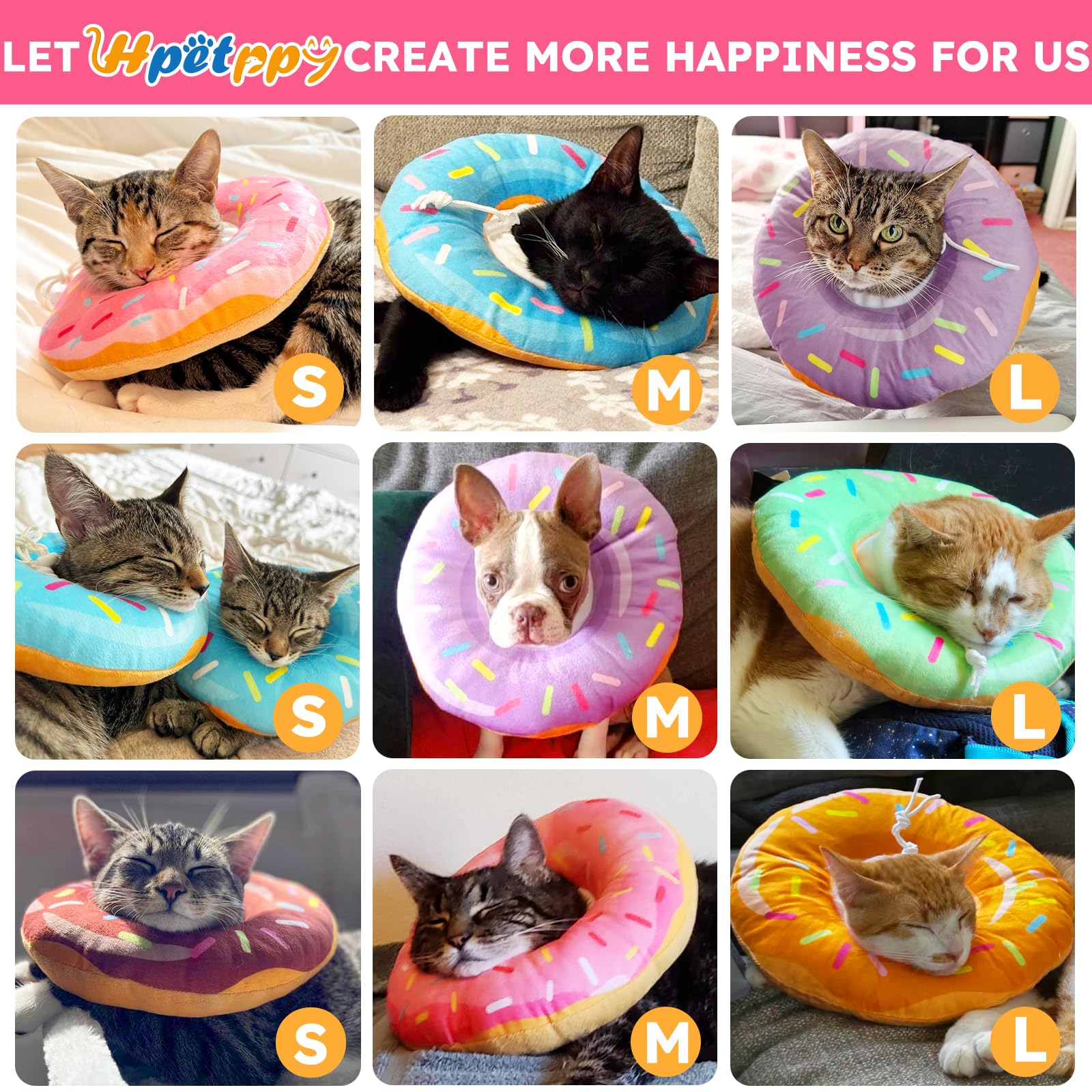 Fácil lavado a máquina del collar donut Hpetppy.