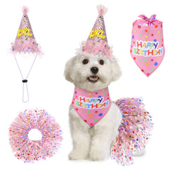 Bandana de cumpleaños Hpmjz para perro, añade un toque festivo y colorido a la celebración.