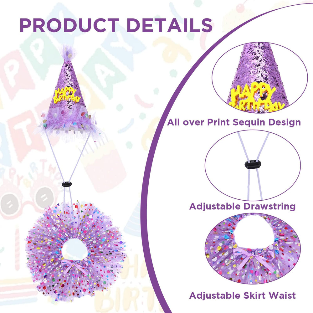 Vestido tutu Hpmjz para perros morados, cómodo y ajustable para princesas.