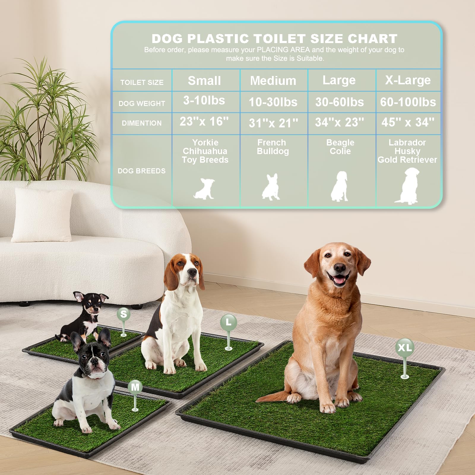 HQ4US 4LEGS: dos piezas de césped artificial con borde rematado para reemplazo diario.