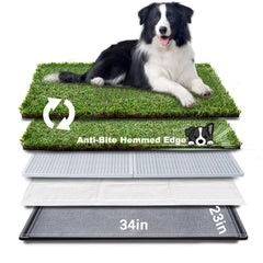 HQ4US 4LEGS bandeja para perro grande con hierba artificial, uso diario