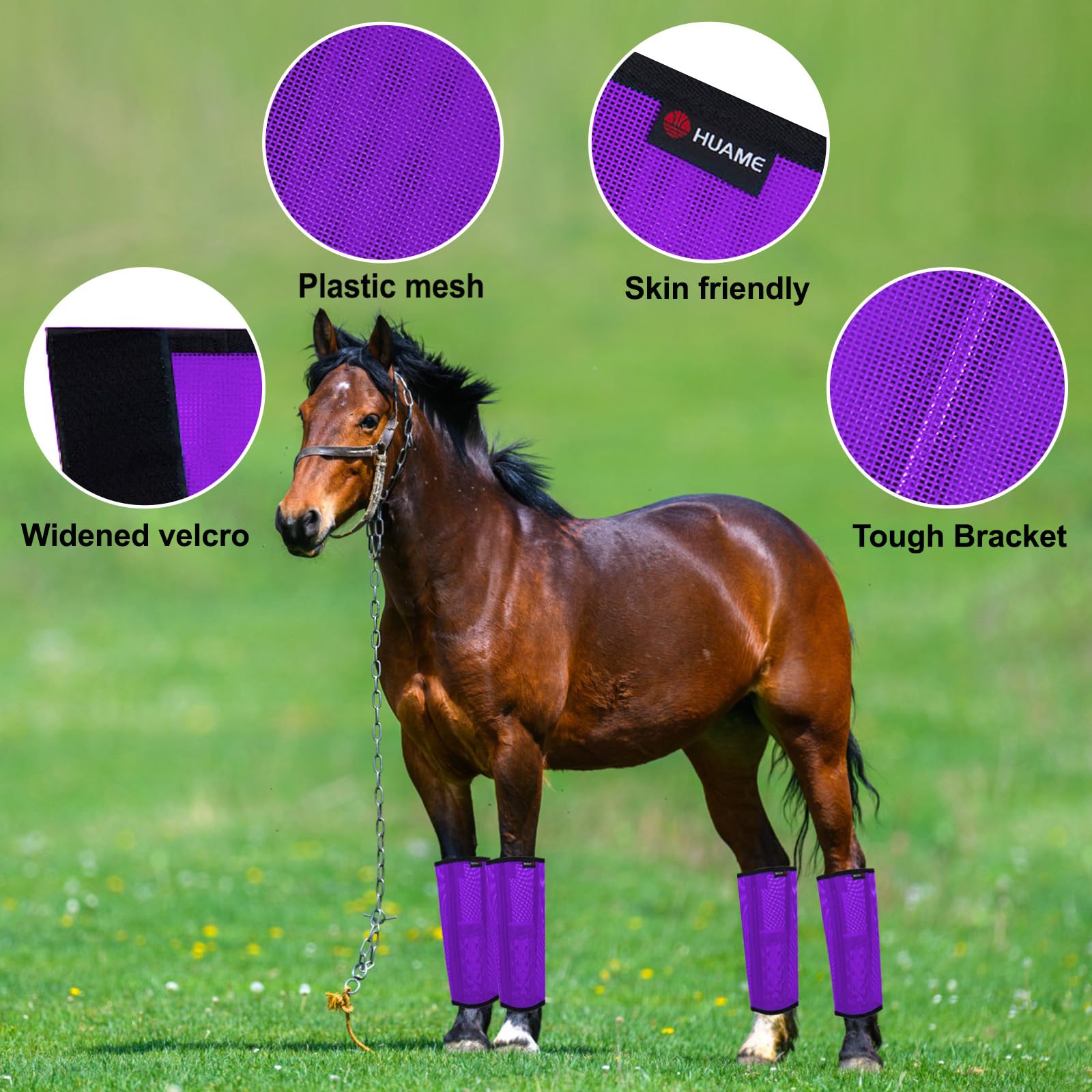 HUAME botas caballo con cierres de velcro seguros para un ajuste estable.