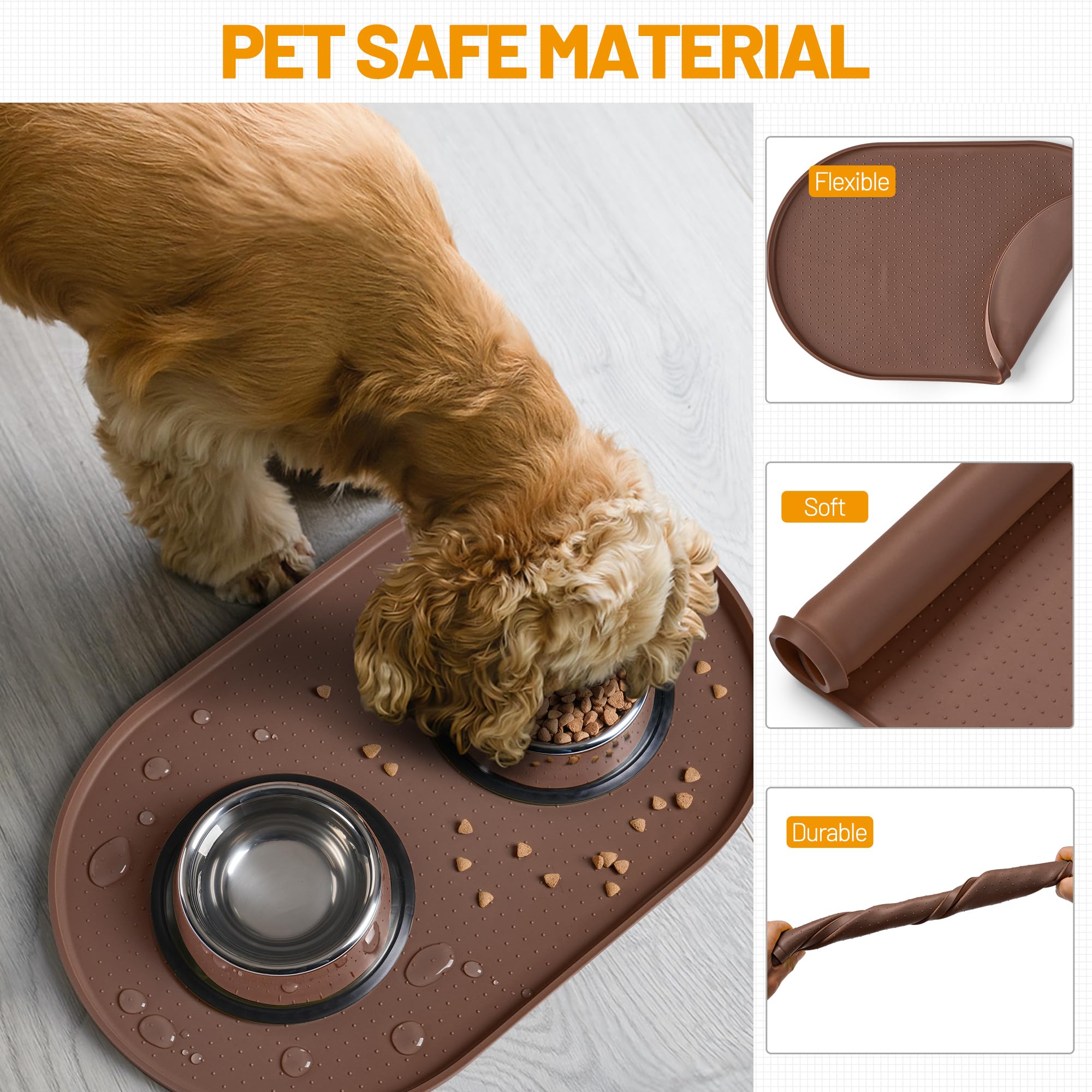 Hubulk tapete para tazones perros y gatos protege el suelo