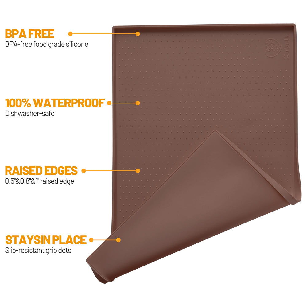 Hubulk Tapis alimentation chien bord-eleve retenant les déversements.