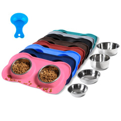 Hubulk: tazones dobles para perros para alimentar a dos mascotas.