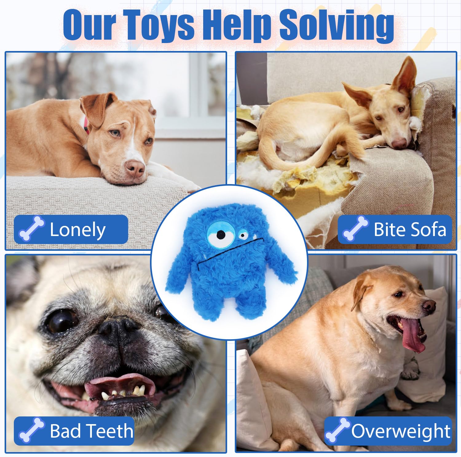 Juguete Hugeme suave para dentición de cachorros y perros senior