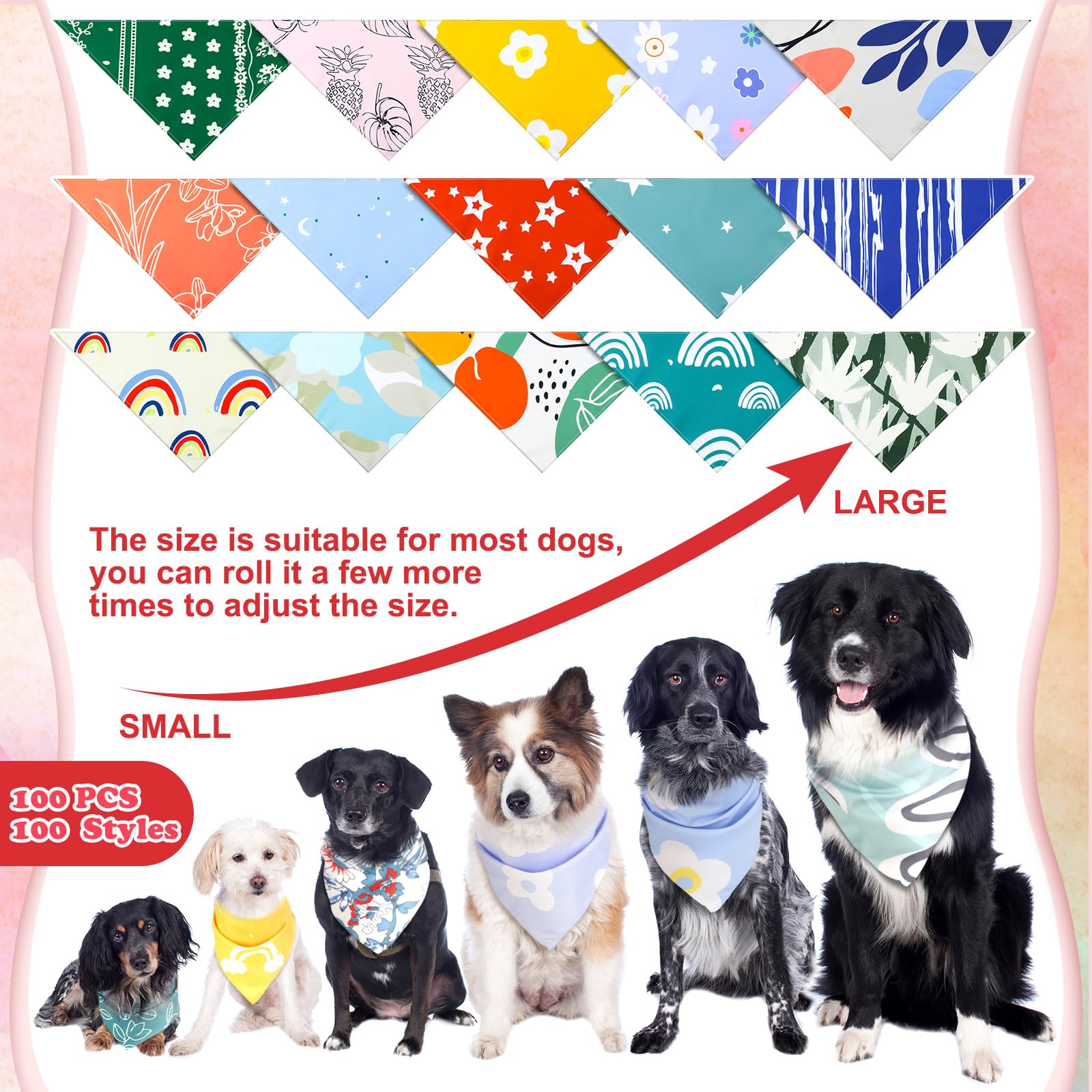 Bandana boho triangulo azul de Huhumy para perro, tela ligera y cómoda.