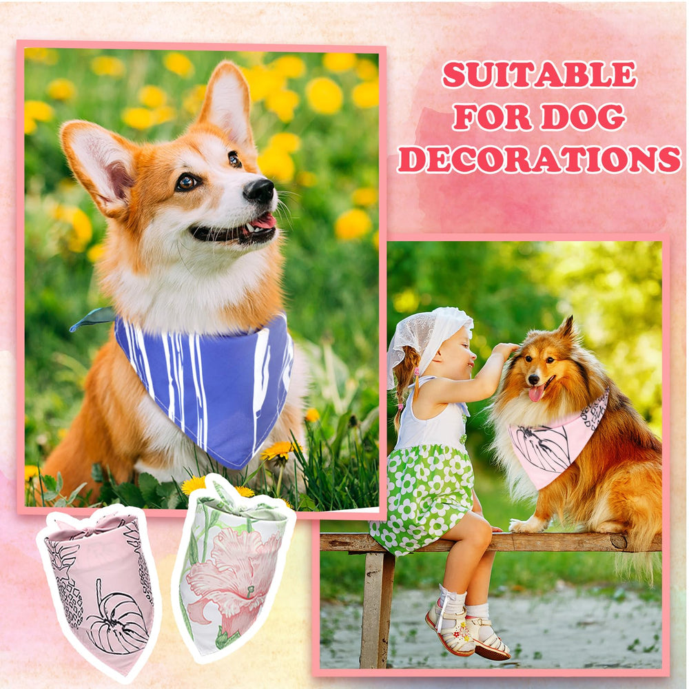Paquete de bandanas boho para perros medianos de Huhumy, piezas coloridas múltiples.