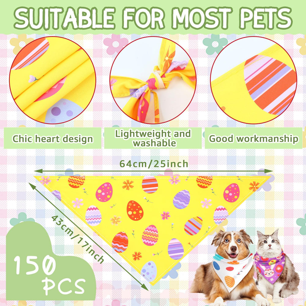 Bandanas Huhumy coloridas de Pascua para perros, colores brillantes.