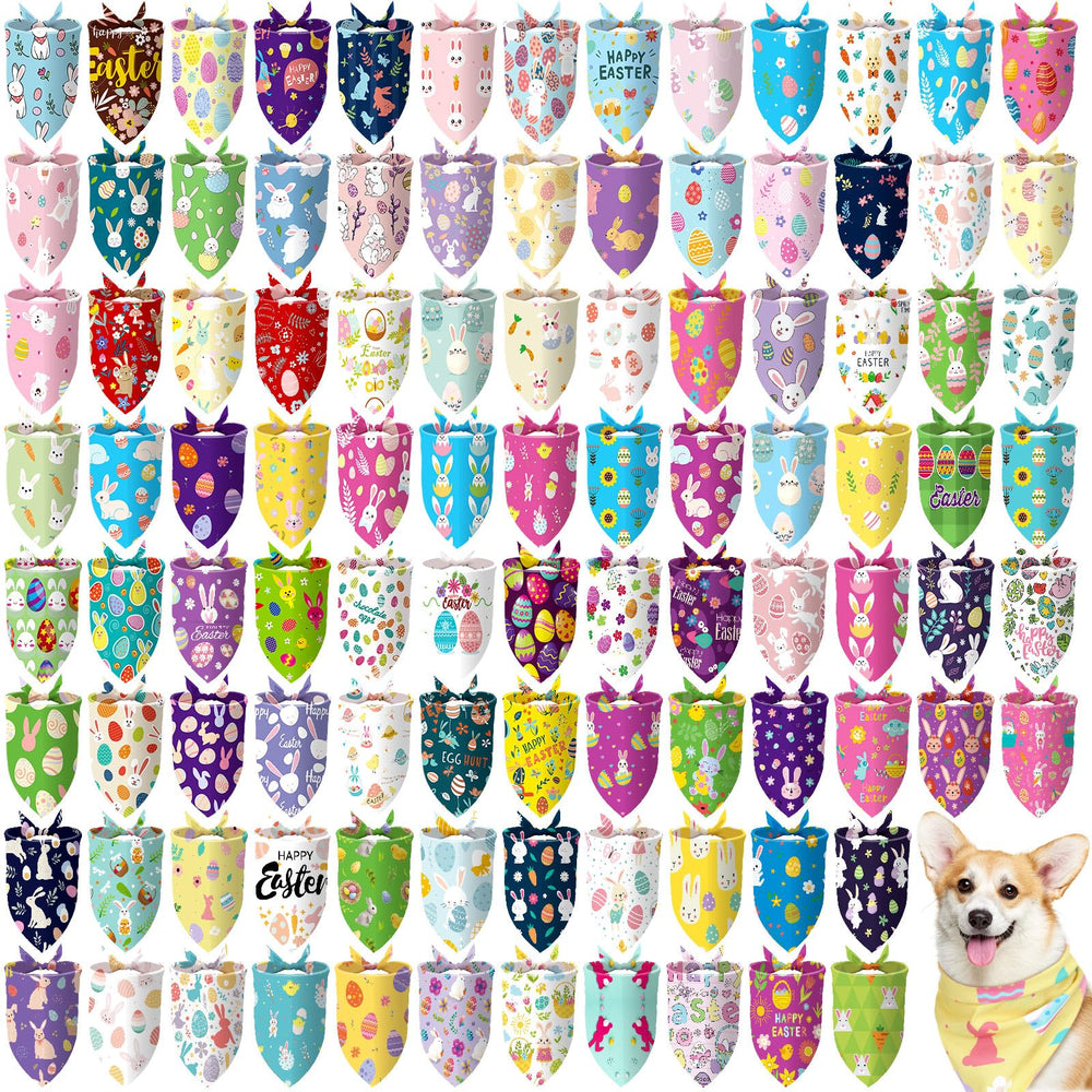 Bandanas de Pascua Huhumy para perros, 150 piezas, ideal para fiestas y paseos.