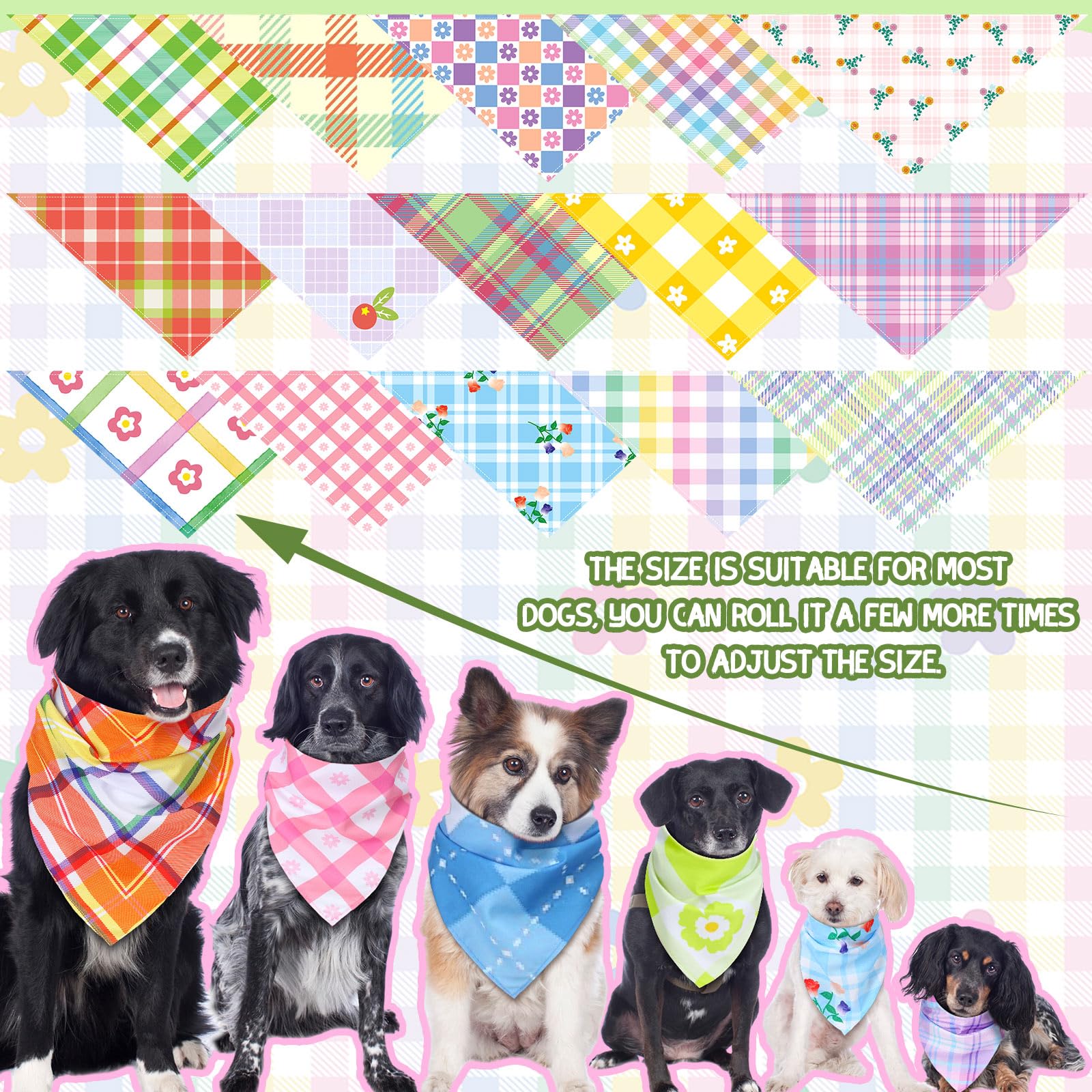 Huhumy bandanas para perros triangulares en colores vivos para paseos con estilo.