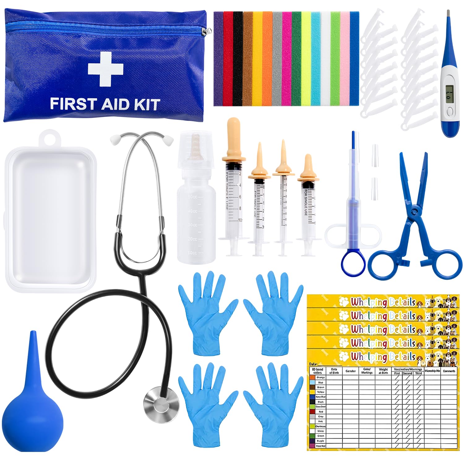 Huimpet kit-whelping-cachorros: collares coloreados para identificar cachorros.