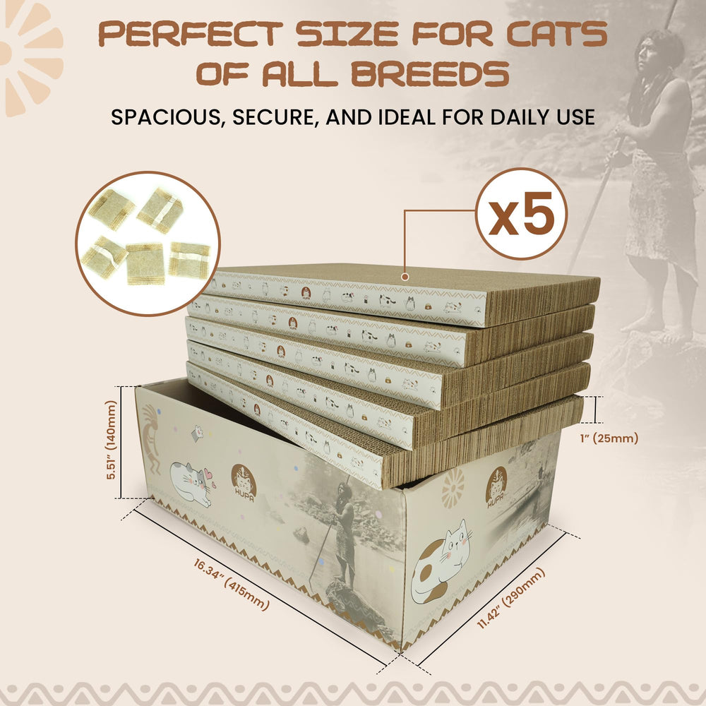 HUPA caja rasca-gato diseño blanco elegante para sala.