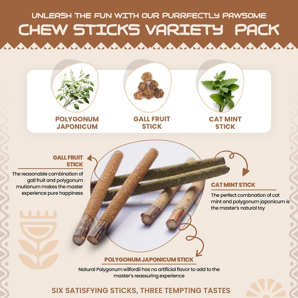 HUPA Cat Chew Sticks con ingredientes naturales para juego seguro.