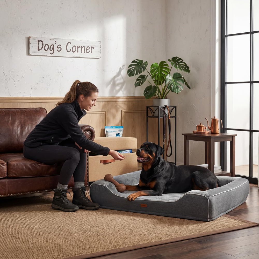 Dimensiones 48 x 35 x 9 pulgadas de hush bone para perros grandes
