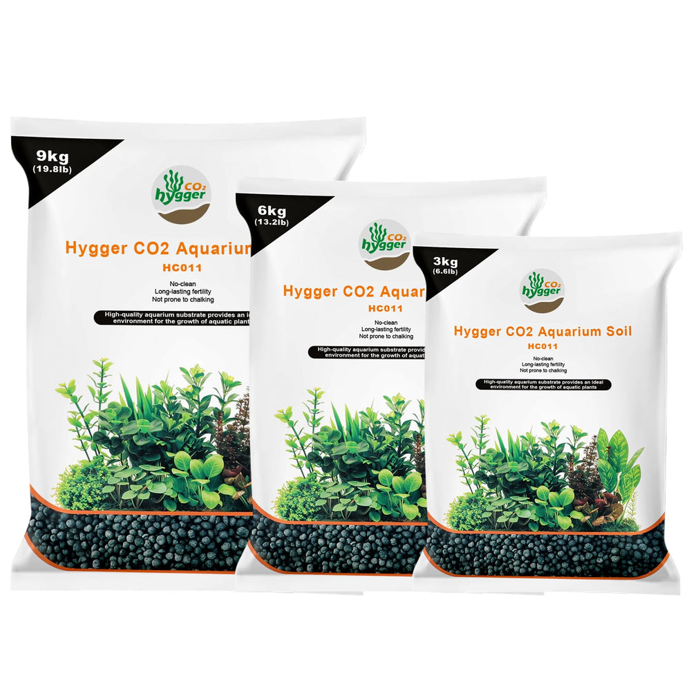 Hygger CO2, granulado de sustrato 3-5mm, primer plano ideal para raíces de plantas.