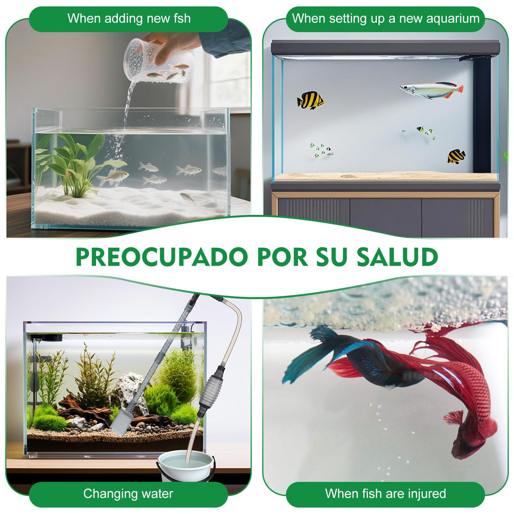 Hygger Condicionador de Agua presentación del envase para nuevos acuarios.