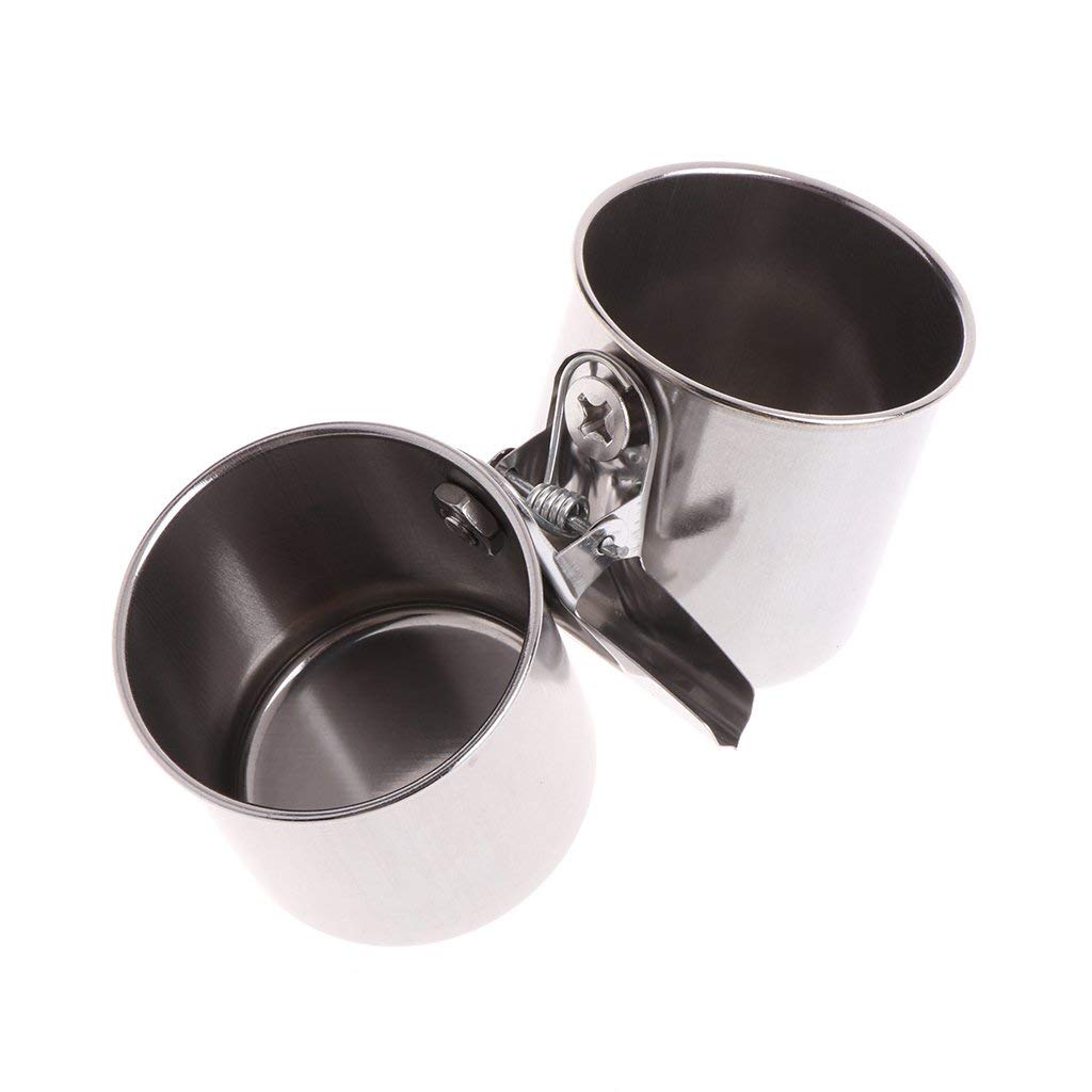 Hypeety doble cuencos de alimento y agua en acero inoxidable para loro seguro