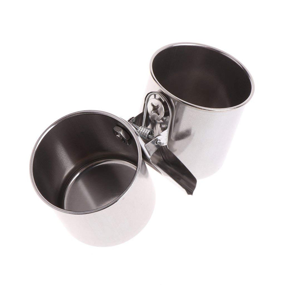 Hypeety doble cuencos de alimento y agua en acero inoxidable para loro seguro