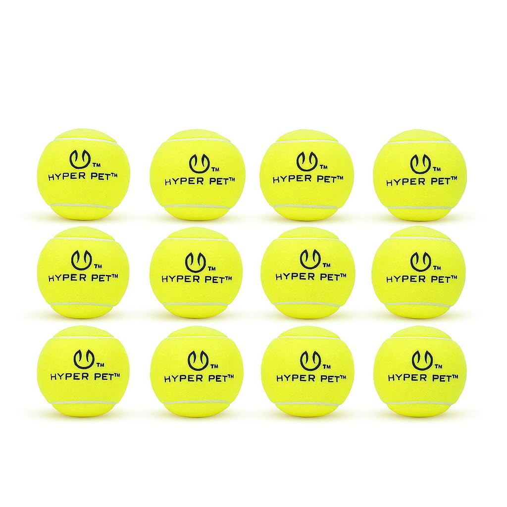 Hyper Pet bolas tenis para perros, paquete de 12, ideal para ejercicio diario.