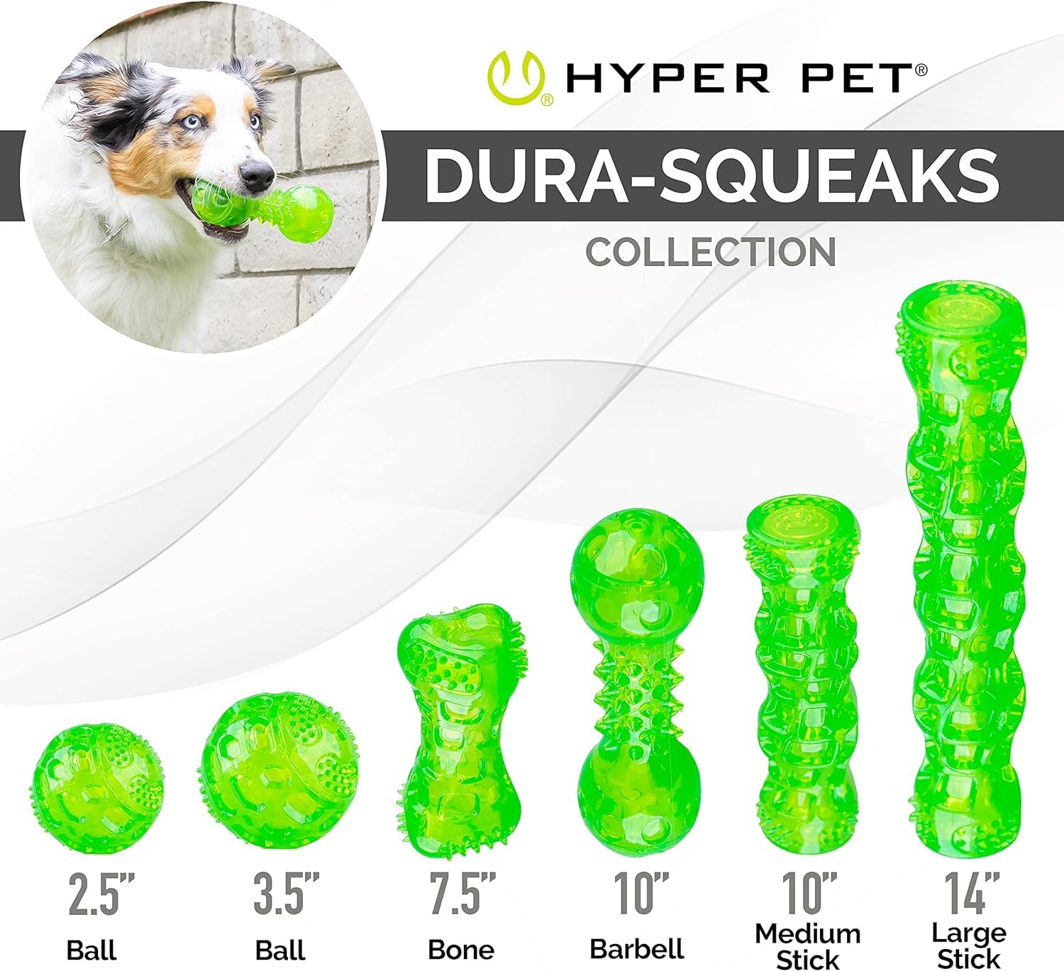 Hyper Pet DuraSqueak, adecuada para cachorros y perros adultos.