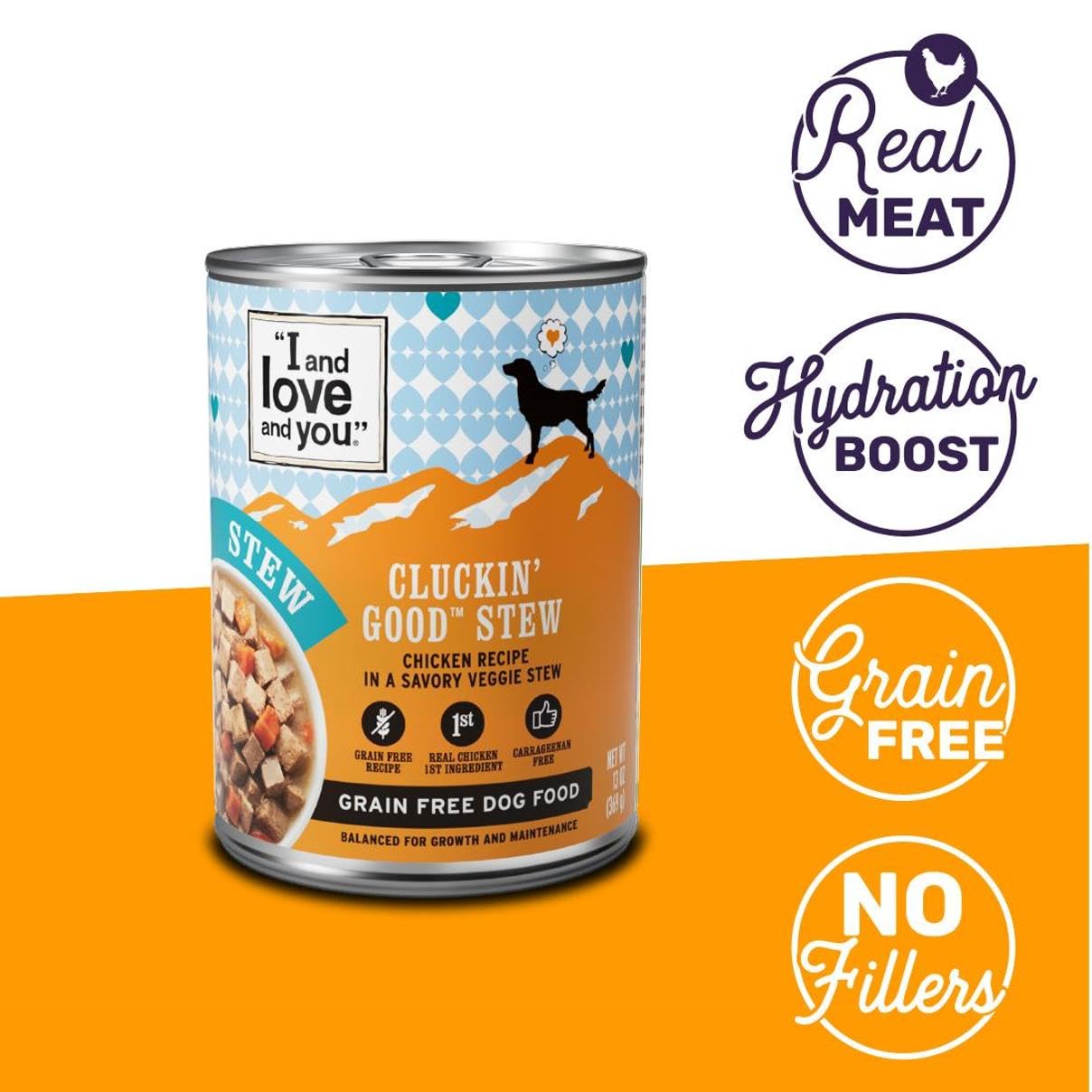 I And Love And You Cluckin Good Stew pelaje suave, aceites omega para piel saludable.