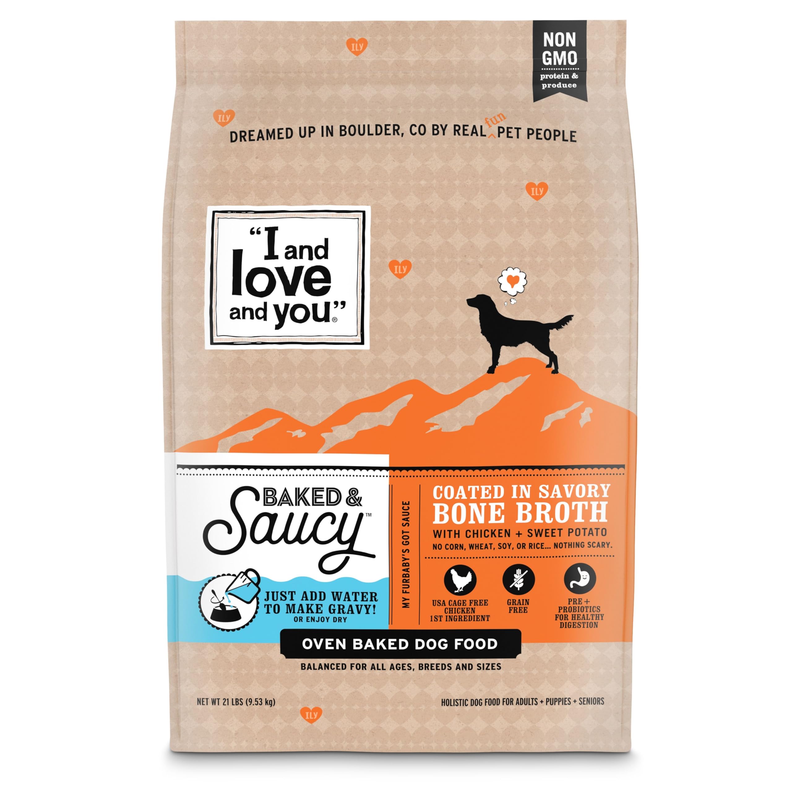 I AND LOVE AND YOU croquetas en forma de corazón con pollo y batata, sabor sabroso