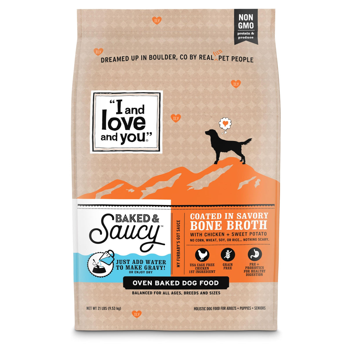 I AND LOVE AND YOU croquetas en forma de corazón con pollo y batata, sabor sabroso