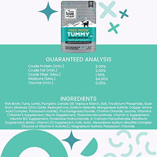 I AND LOVE AND YOU Feed Meow Tummy, envase individual de 3 oz para rotación