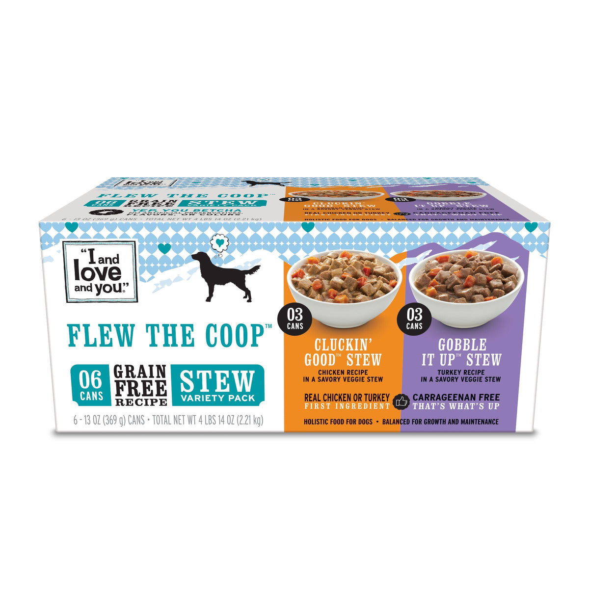 I AND LOVE AND YOU Flew The Coop: lata de pollo, proteína real para perros y sabor delicioso.