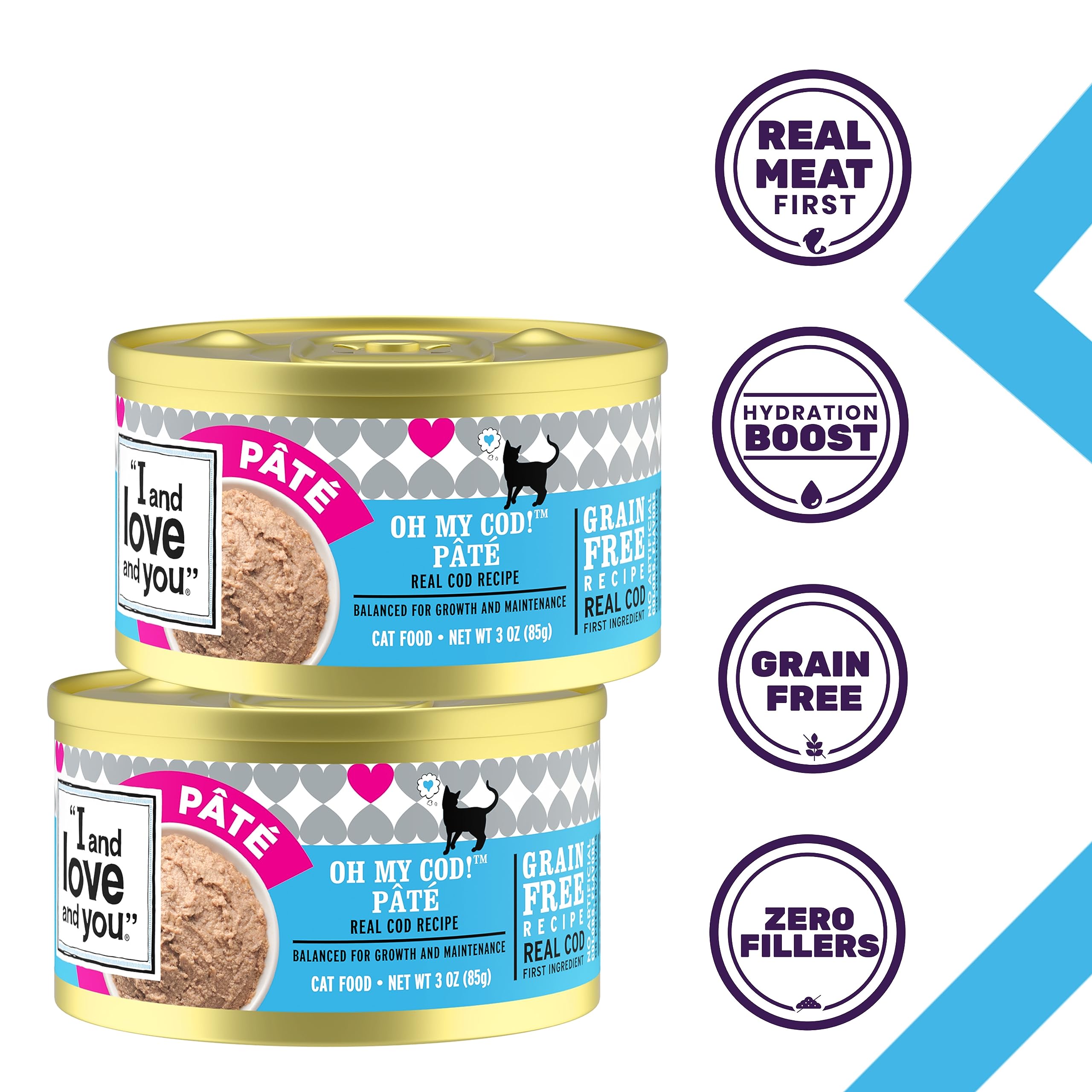 Hidratación adicional con Oh My Cod Pâté para gatos que requieren más humedad diaria.