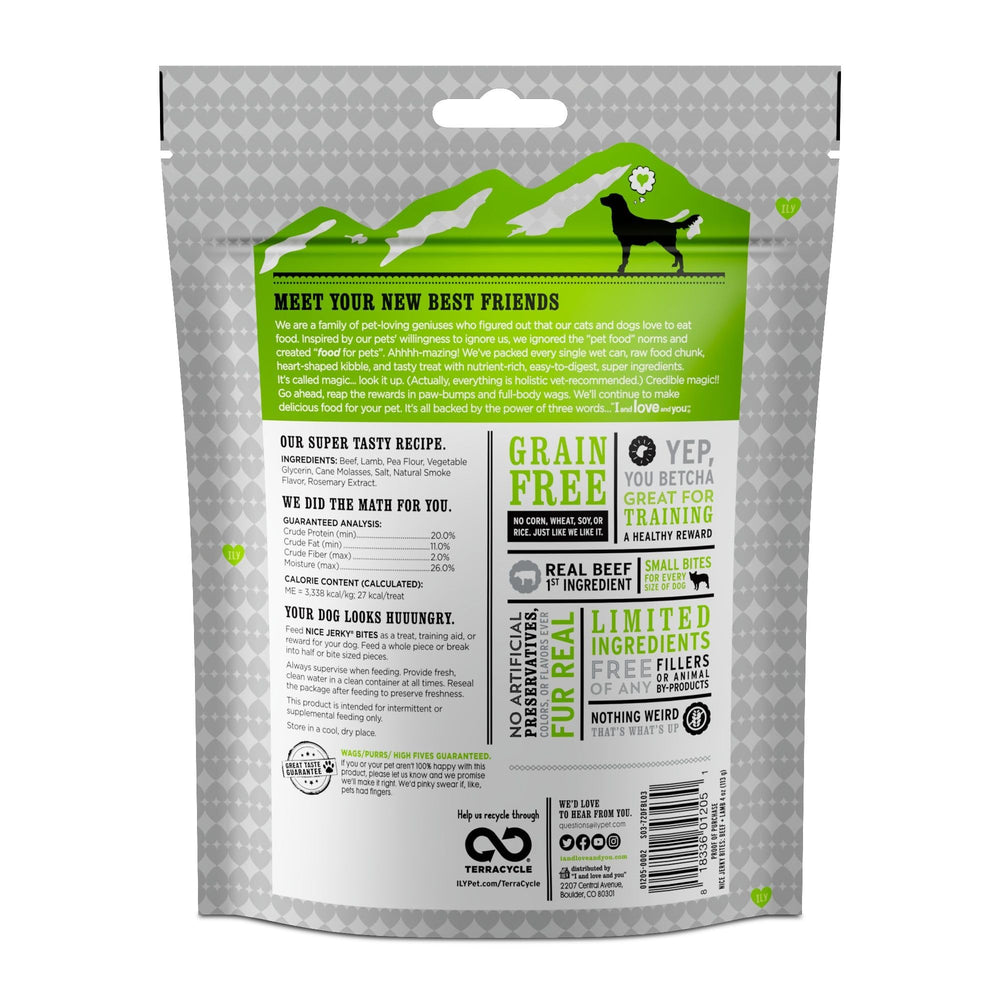 I and love and you Nice Jerky Bites: entrenamiento para perros, trozos pequeños para concentración