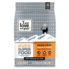 I AND LOVE AND YOU Nude Super Food bolsa de 5 libras con pavo y pollo para gatos.