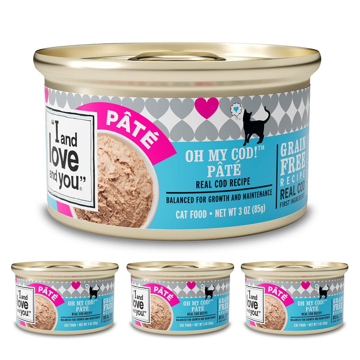 I and Love and You Oh My Cod Pâté: paté suave en latas para gata exigente.
