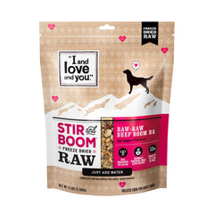 I AND LOVE AND YOU Stir and Boom, bolsa frontal, fácil de almacenar y abrir.
