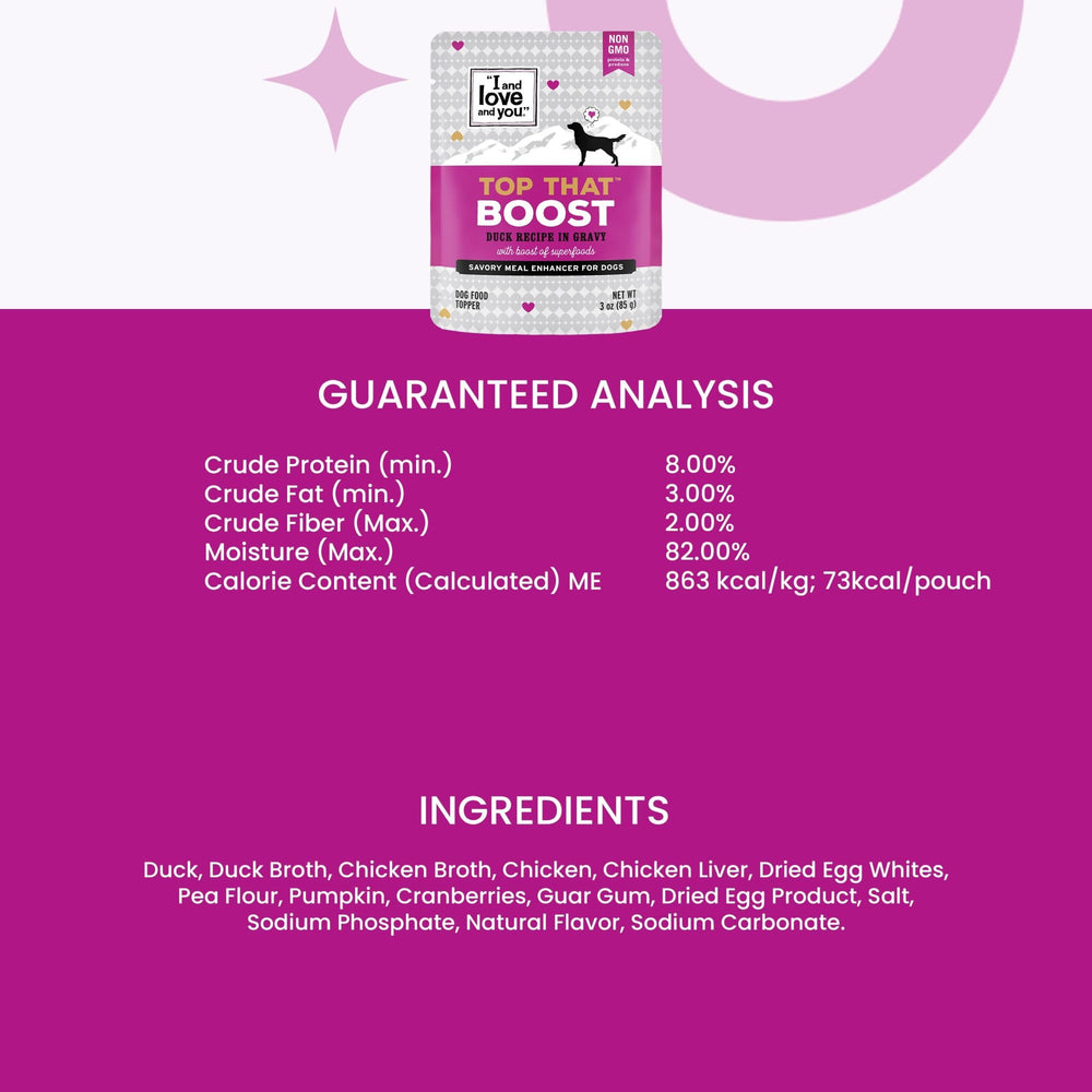 I and love and you Top That Boost: hidratación adicional para perros activos.