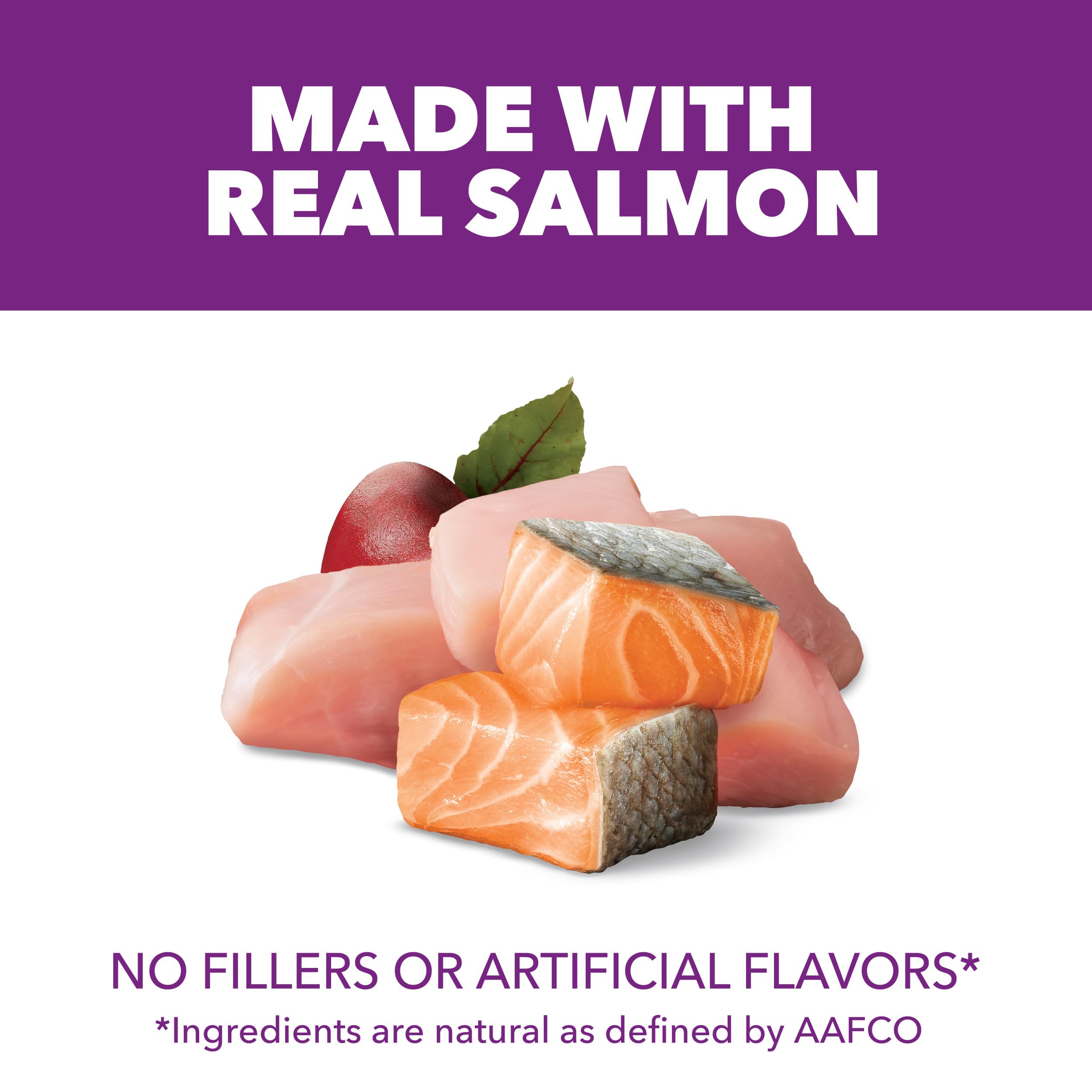 IAMS Advanced Health, ingredientes reales pollo y salmón para músculos fuertes.
