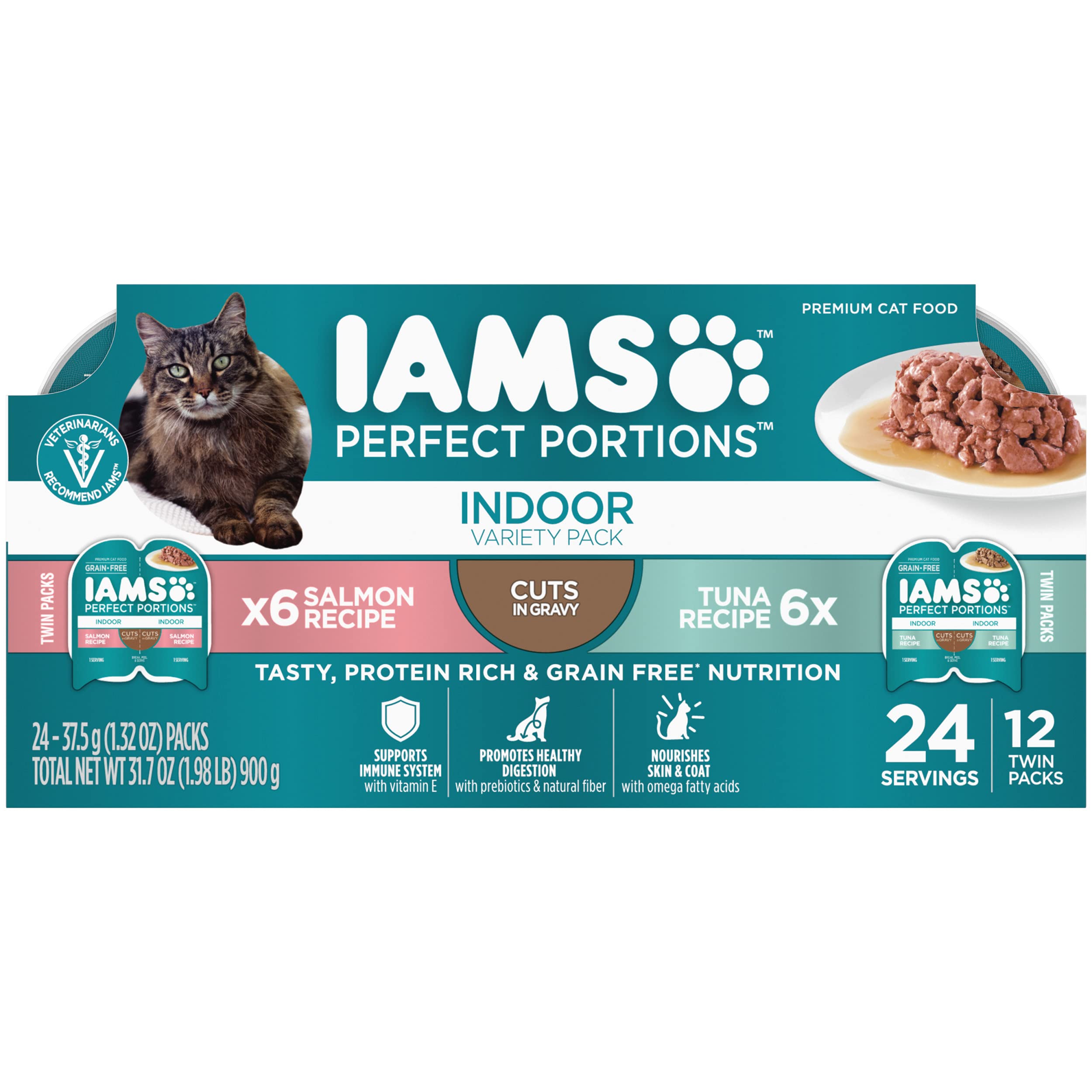 IAMS Perfect Portions, latas interior para gato, porción diaria conveniente