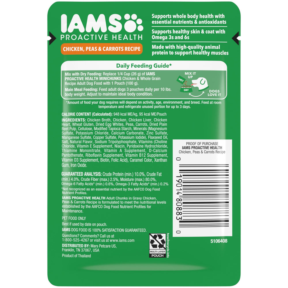 IAMS Proactive Health porciones individualizadas para una comida en casa.