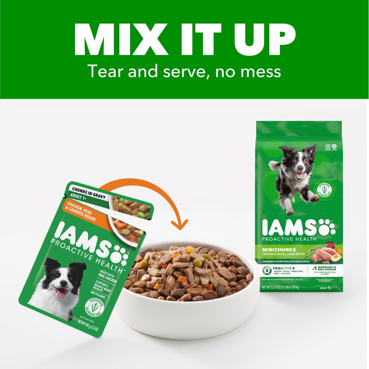 IAMS Proactive Health como topper para enriquecer croquetas secas.