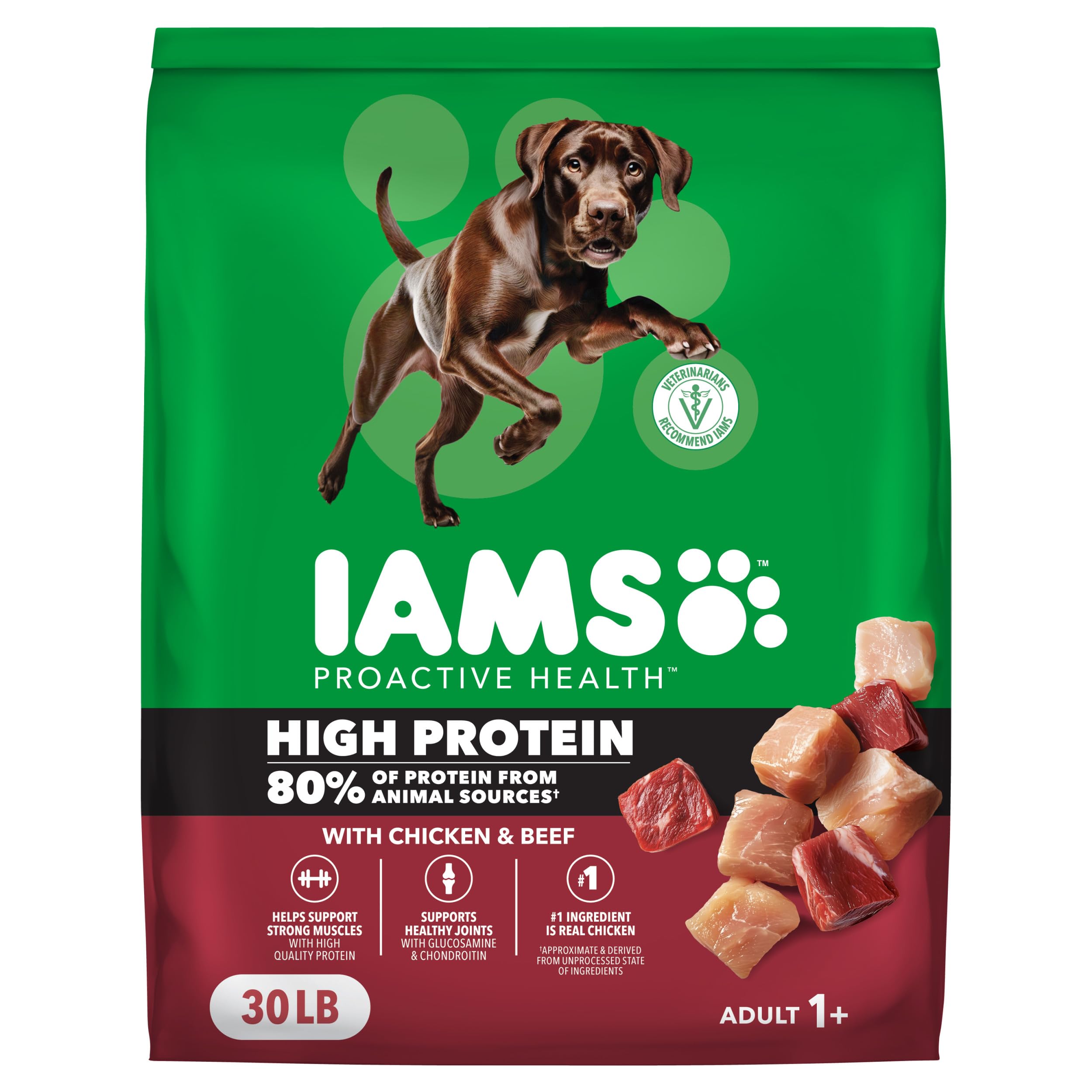 IAMS Proactive Health: bolsa de 30 lb con proteína alta de pollo y carne