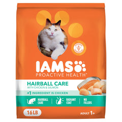 IAMS Proactive Health Hairball Care: alimento seco para gato, nutrición completa para adultos.