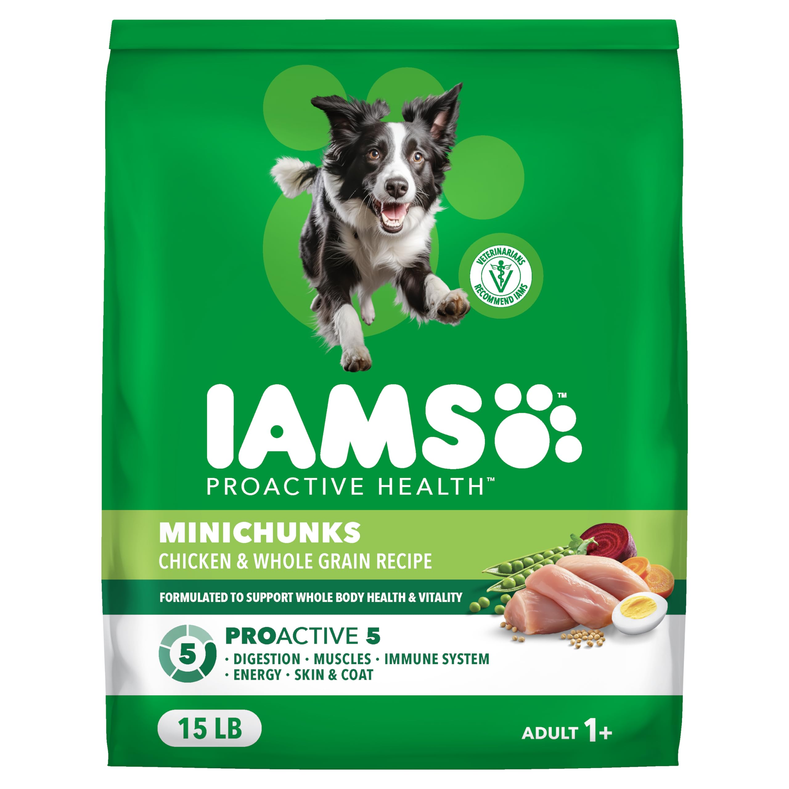 IAMS Proactive Health Minichunks: bolsa de 15 lb, croquetas para perros adultos con nutrición estable