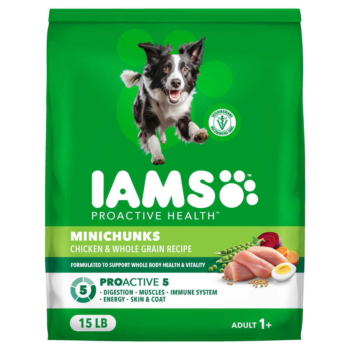 IAMS Proactive Health Minichunks: bolsa de 15 lb, croquetas para perros adultos con nutrición estable